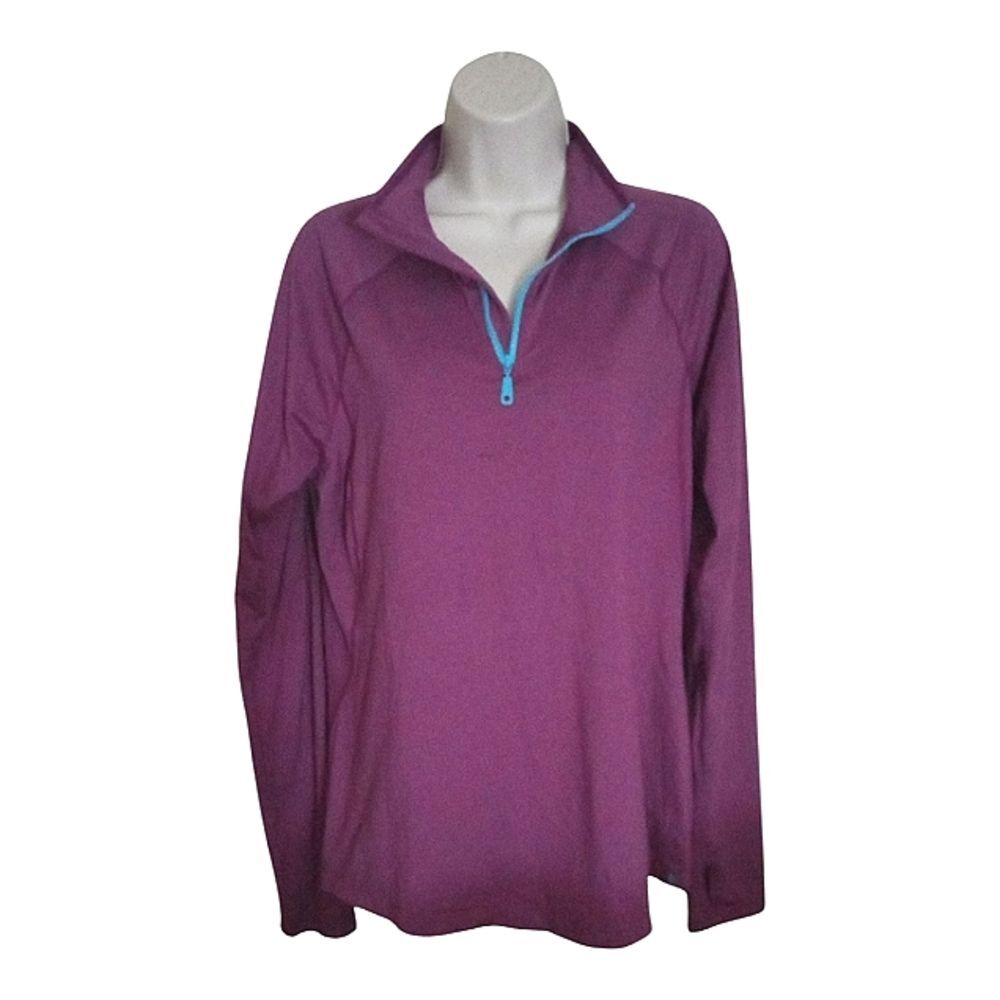 Mountain Hardwear Women's Purple and Blue 1/4 Zip Shirt Size Large